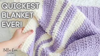 HOW TO CROCHET A FAST AND EASY BLANKET  BEGINNER FRIENDLY  MAKE IN 3 HOURS  Bella Coco Crochet [upl. by Cofsky230]