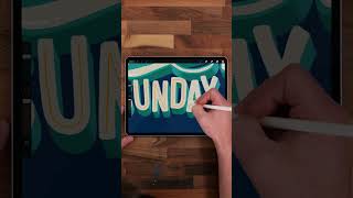 3D Lettering in Procreate lettering procreate typography [upl. by Tench]