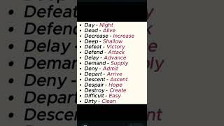 Word Opposite improveyourvocabulory antonym oppositewords [upl. by Elesig]