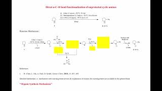 Direct αC–H bond functionalization of unprotected cyclic amines Nature Chem 2018 10 165–169 [upl. by Eelorac]