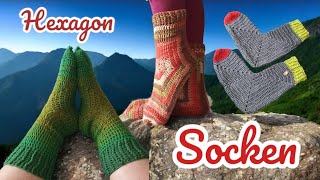 185 Häkelanleitung  Häkeln socken hexagon  Kathrinchen Kirschblüte  Unikathies Bobbel Tutorial [upl. by Auberta]