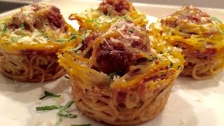 Appetizer RecipesHow to Make Spaghetti and Meatballs Muffin Bites [upl. by Hawken918]