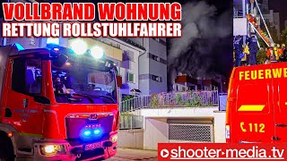 🔥 WOHNUNGSVOLLBRAND mit RETTUNG ROLLSTUHLFAHRER 🔥  🚒 Löscharbeiten im Mehrfamilienhaus 🚒 [upl. by Means826]