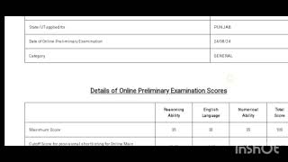 My IBPS CLERK SCORECARD 2024 Overall cutoff Normalisation exam bank ibps youtubeshorts [upl. by Osswald179]