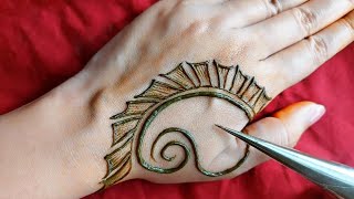 New shaded back hand mehndi design  easy stylish mehndi design  simple arabic mehndi design [upl. by Else]