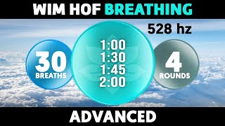 Advanced Wim Hof Guided Breathing  4 Rounds  30 Breaths  528hz SatoriFlow WimHofBreathing [upl. by Ainorev64]