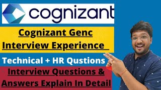 Cognizant Genc Interview Experience  Interview Questions amp Answers 🔥🔥 [upl. by Erdied]