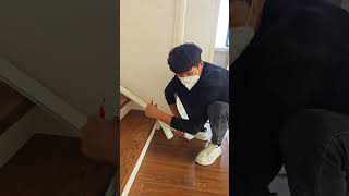 Stair skirting board installation process [upl. by Supmart]