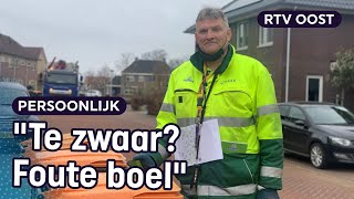 Vuilnisman Mark checkt afvalcontainers van binnen en buiten  RTV Oost [upl. by Conlin419]