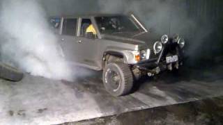 Nissan Patrol TB42 Turbo straight gas BURNOUT [upl. by Katha]