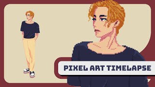 Turning a Cool Casual Guy into Pixel Art  Timelapse [upl. by Nnairrek996]