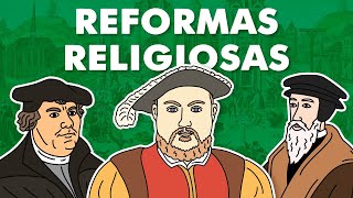 Reformas Religiosas  Luterana Calvinista Anglicana e Contrarreforma [upl. by Ihdin]