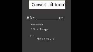 Convert Feet to Centimeters  ft to cm mathswithmaryam shortsfeed [upl. by Freeman]