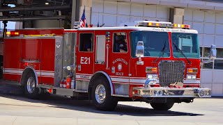 Manhattan Beach Fire Dept Engine 21 amp Rescue 21 responding [upl. by Hitoshi]