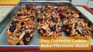 Easy Florentines No Flour No Butter  Biskut Florentine Tanpa Tepung  DAPUR2020 [upl. by Kucik697]