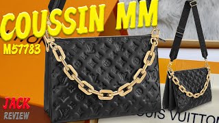 LOUIS VUITTON M57783 COUSSIN MM BLACK COLOR UNBOXING REVIEW [upl. by Erasme327]