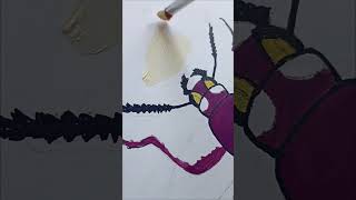 The beetle Beginningpaintedstones process shortsart жуксамоцветacrylic [upl. by Noreht]