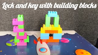 Lock and key 🔐with building blocks Buildingblocks Blocktoys Blockgames kids [upl. by Evelc]