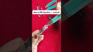 How to make Injection💉Syringe Mehndi Cone injection heena cone mehndi injectionmehndi [upl. by Eanram]