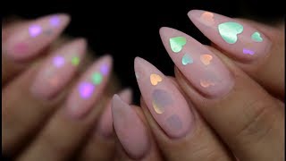 ♡MATTE IRIDESCENT HEARTS  ENCAPSULATED GLITTER♡ [upl. by Ennazzus]