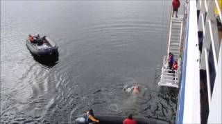 Passenger does the Polar Plunge in Antarctica [upl. by Anirdnajela]