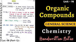 Chemistry  Chapter14 Organic Compounds  Lec58Part1  General Science  An Aspirant [upl. by Mehalek]