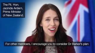 New Zealand PM Jacinda Ardern talks about NZ candidate for OIV Dr John Barker [upl. by Tenner]