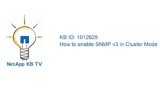 How to enable SNMP v3 in Clustered Data ONTAP [upl. by Sarina]