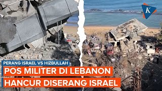 Penampakan Pos Militer Lebanon Hancur Diserang Jet Tempur Israel [upl. by Nyletac]