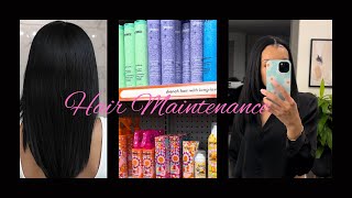 Hair Maintenance Week Relaxer Hair Dyeamp Trim  New Products [upl. by Ruthy]