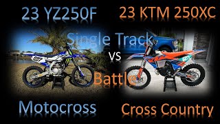 2023 KTM 250 XC vs 2023 YZ 250F Woods Lap Battle [upl. by Fleck437]