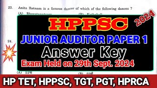 HPPSC JUNIOR AUDITOR PAPER ANSWER KEY HPPSC JUNIOR AUDITOR QUESTION PAPER [upl. by Honna]