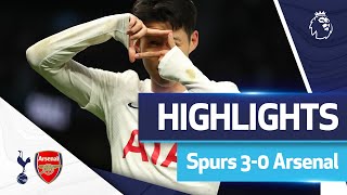 Kane amp Son goals secure North London Derby win in CRAZY atmosphere  HIGHLIGHTS  Spurs 30 Arsenal [upl. by Nohsal565]