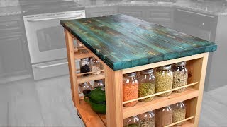 DIY Kitchen Island w Stained Shou Sugi Ban Tabletop [upl. by Euell]