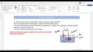 Metal rings can be coated with a layer of copper using electricity [upl. by Haridan]