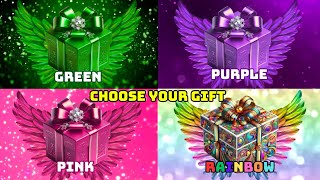 Choose Your Gift from 4 🎁😍 Green Purple Pink or Rainbow 💚💜🎀🌈 How Lucky Are You 😱 GlamQuiz [upl. by Nwahsak]