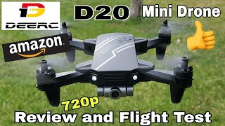 DEERC D20 Mini drone  Awesome Flyer Review and Flight Test 720p Cam Voice Control Gestures [upl. by Conias]