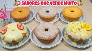 3 SABORES DE BOLOS CASEIROS COM COBERTURA PRA LUCRAR MUITO  FAÇA E VENDA [upl. by Nivrehs]