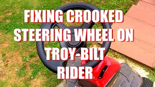 How To Straighten The Steering Wheel On A TroyBilt Ride On Mower [upl. by Glad]