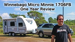 Winnebago Micro Minnie 1706FB 2015 model One Year Review and Walkthrough  Traveling Robert [upl. by Newman]