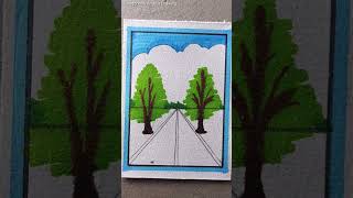 Road Scenery landscape shorts drawing art reels [upl. by Crofoot]