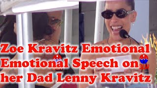 Zoe Kravitz Emotional Emotional Speech on her Dad Lenny Kravitz [upl. by Etteniuqna]