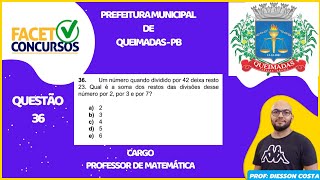 FACET I QUEIMADASPB MATEMÁTICA QUESTÂO 36 facet matematica queimadas facet2024 [upl. by Vano343]