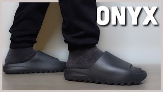 YEEZY Slide Onyx Review  On Foot Look [upl. by Alliuqat423]