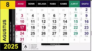 Kalender 2025 Lengkap Dengan Pasaran Jawa Weton [upl. by Joceline889]