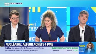 Arnaud Montebourg et Eric Druenne Alfeor  Nucléaire Alfeor achète quatre PME [upl. by Nigel886]