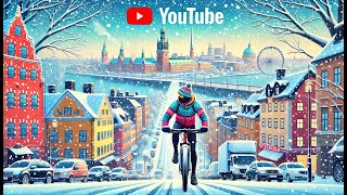 Winter Biking Adventure Stockholm to Danderyd in the Cold [upl. by Laise]