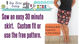 30 minute skirt  sew an easy stretch skirt in minutes [upl. by Dhiman]