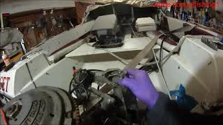 Johnson 90 hp  diy carburetor removing and cleaning 1 of 7 [upl. by Akinehc67]