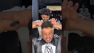 علاج الشعر المسلطن 😂✂️💈 funny fun barber explore shorts shortvideo fyp viralreels [upl. by Kravits610]